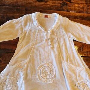 Oh My Gauze Circle Blouse - Size 1  White